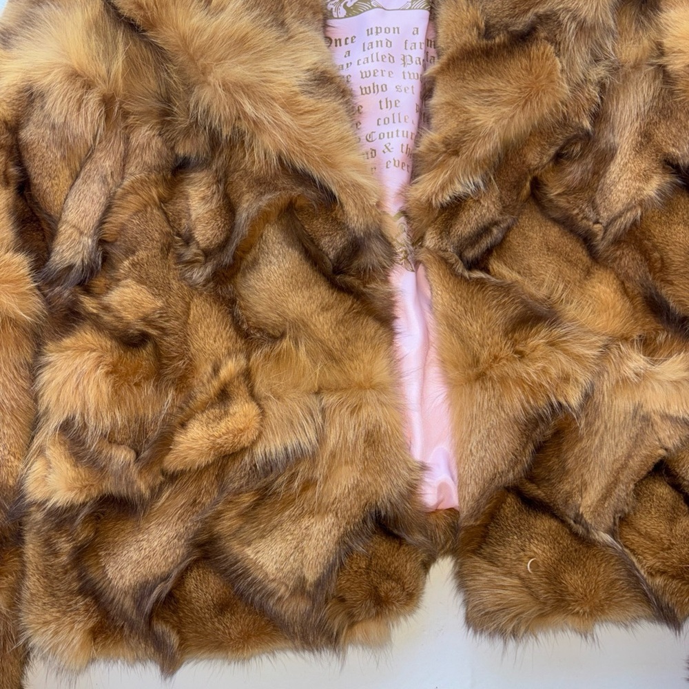 Vintage Y2K Juicy Couture Brown Fox Fur Jacket Pam Gela Mink Genuine P XS Glam S - Picture 5 of 17